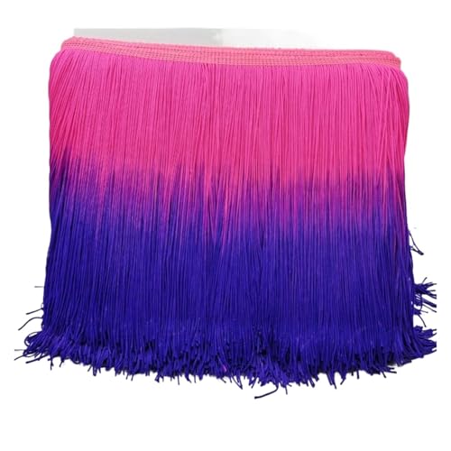 ZMCGNO 2 Meter/Set, 20 cm lang, verschlüsselt, zweifarbig, Nylon, Spitzenbesatz, Quaste, Fransen, DIY, lateinamerikanisches Kleid, Bühnenkleidung, Vorhang, individuelles Zubehör(Rose Sapphire Blue) ZMCGNO 2 Meter/Set, 20 cm lang, verschlüsselt, zweifarbig, Nylon, Spitzenbesatz, Quaste, Fransen, DIY, lateinamerikanisches Kleid, Bühnenkleidung, Vorhang, individuelles Zubehör(Rose Sapphire Blue) von ZMCGNO