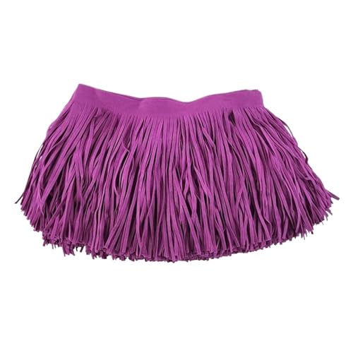 ZMCGNO 2 Meter 10–30 cm x 3 mm Leder Wildleder Quaste Fransen Spitzenband for Handtasche Kleidung Kleider Dekor DIY Nähzubehör(TF005-Purple98,3mmX30cm) von ZMCGNO