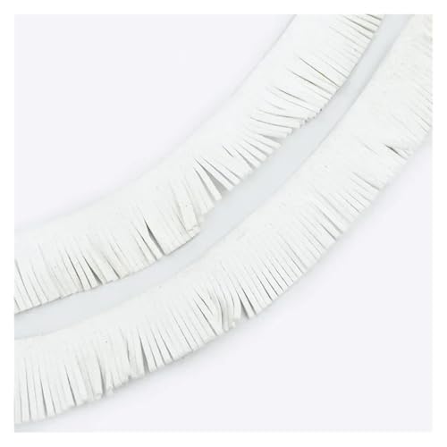 ZMCGNO 2 Meter 30 mm Wildlederquaste Fransenbesatz, handgefertigt, dekorativer Besatzstoff for Kleidung, Tasche, Schlüsselanhänger, Anhänger, Nähzubehör(13White) von ZMCGNO