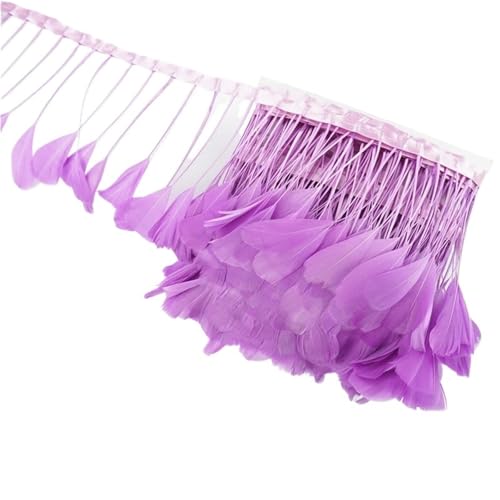 ZMCGNO 2 Meter Feder Trim Band Band Handwerk Fringe Quaste Federn Künstliche Dekorationen Hochzeit Handwerk Zubehör Decor(Light Purple) von ZMCGNO