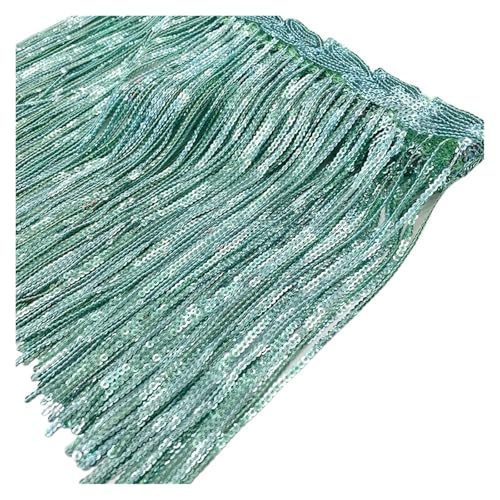 ZMCGNO 2 Yards 20cm Pailletten Pailletten Quaste Spitze Fransenbesatz Mesh Stoff DIY Leistung Rock Hochzeit Kleid Dekor Nähen Material(07) von ZMCGNO