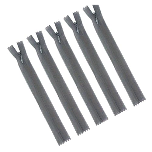 ZMCGNO 20 Stück mehrfarbiger 3#18-60cm unsichtbarer Reißverschluss aus Nylon, geeignet for Gepäck, Stofftaschen, Schuhe und Hüte(Dark-Grey,40CM_3#) von ZMCGNO