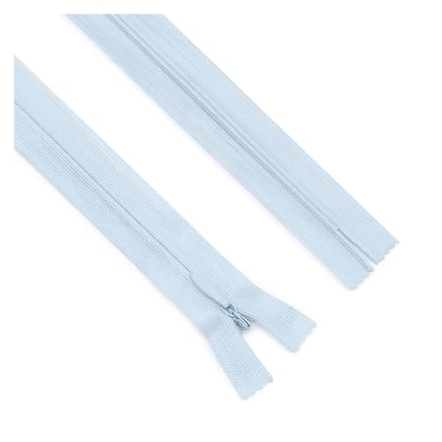 ZMCGNO 20 Teile/los 3# Unsichtbarer Reißverschluss 25 cm/40 cm/60 cm Kissen Kleid Mit Reißverschluss Hinten Hosen Seite Kette Spitze Rand Nylon Reißverschluss(Blue 105,40CM_Width 2.5CM) von ZMCGNO