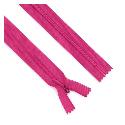 ZMCGNO 20 Teile/los 3# Unsichtbarer Reißverschluss 25 cm/40 cm/60 cm Kissen Kleid Mit Reißverschluss Hinten Hosen Seite Kette Spitze Rand Nylon Reißverschluss(Rose 406,40CM_Width 2.5CM) von ZMCGNO