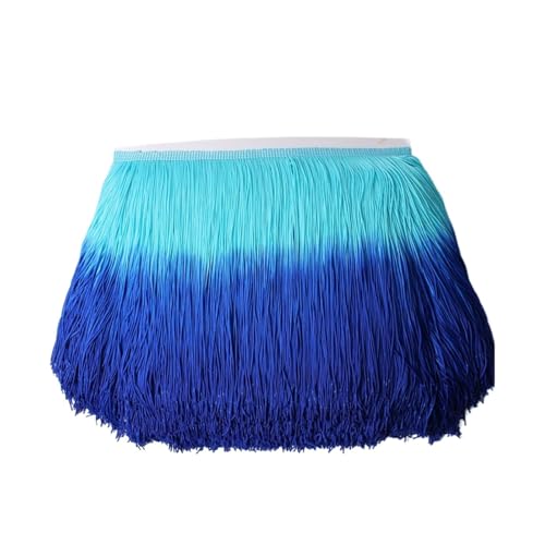 ZMCGNO 20 cm 10 Meter Bunte Quaste Fransenbesatz for Kleidung Nähen Latein Kleid Bühne Home Dekoration Spitzenbesatz DIY Zubehör(Color-5,10 Meters) von ZMCGNO