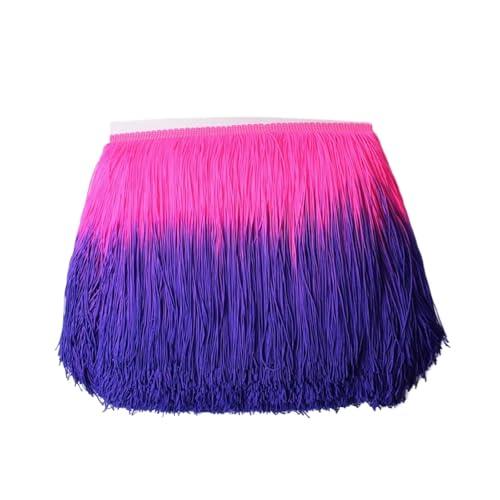 ZMCGNO 20 cm 10 Meter Bunte Quaste Fransenbesatz for Kleidung Nähen Latein Kleid Bühne Home Dekoration Spitzenbesatz DIY Zubehör(Color-6,10 Meters) von ZMCGNO