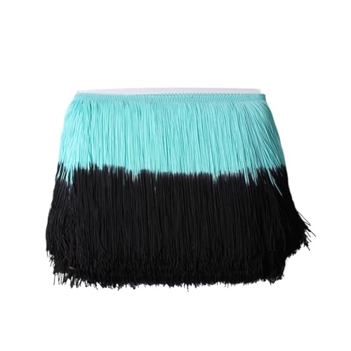 ZMCGNO 20 cm 10 Meter Bunte Quaste Fransenbesatz for Kleidung Nähen Latein Kleid Bühne Home Dekoration Spitzenbesatz DIY Zubehör(Color18,10 Meters) von ZMCGNO