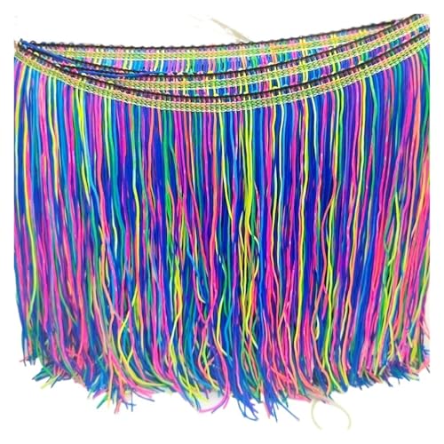 ZMCGNO 20 cm Bunte Fransen Quaste Spitze Stoff Bühne Leistung Hochzeit Party Dance Kleid Dekoration Trimmen DIY Nähzubehör(Blue,20cm X10yards) von ZMCGNO