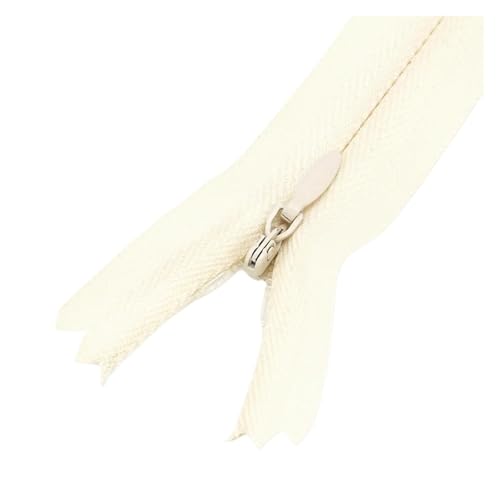 ZMCGNO 20 stücke 18 cm-60 cm Nylon Spule Reißverschlüsse for Schneider Nähen Kleid Kissen Rock Hosen Kleidung Handwerk Unsichtbare Reißverschlüsse(Beige,50cm) von ZMCGNO