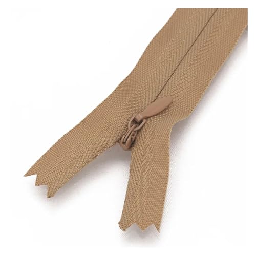 ZMCGNO 20 stücke 18 cm-60 cm Nylon Spule Reißverschlüsse for Schneider Nähen Kleid Kissen Rock Hosen Kleidung Handwerk Unsichtbare Reißverschlüsse(Khaki,40cm) von ZMCGNO