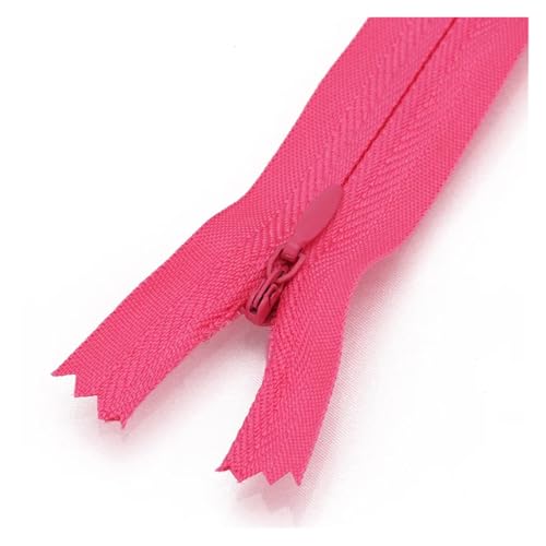 ZMCGNO 20 stücke 18 cm-60 cm Nylon Spule Reißverschlüsse for Schneider Nähen Kleid Kissen Rock Hosen Kleidung Handwerk Unsichtbare Reißverschlüsse(Rose red,18cm) von ZMCGNO