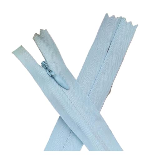 ZMCGNO 20 stücke 3# Unsichtbarer Reißverschluss Reißverschluss Lange Schwarz Weiß Nylon Ziper Reißverschlüsse Reißverschlüsse for Nähen Von Kleidung(Light Blue,28 cm_20PCS) von ZMCGNO