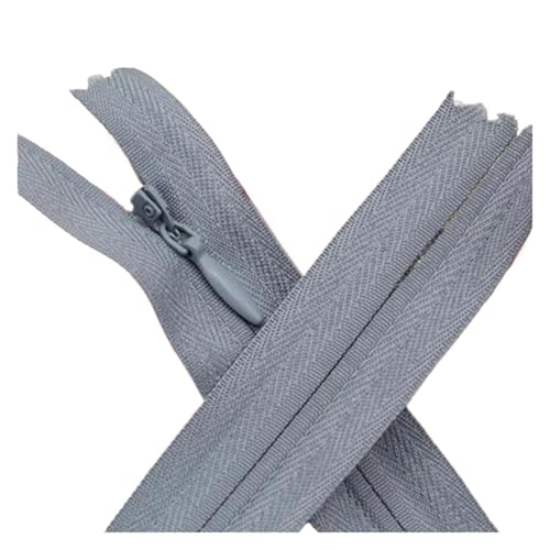 ZMCGNO 20 stücke 3# Unsichtbarer Reißverschluss Reißverschluss Lange Schwarz Weiß Nylon Ziper Reißverschlüsse Reißverschlüsse for Nähen Von Kleidung(Light Grey,55 cm_20PCS) von ZMCGNO