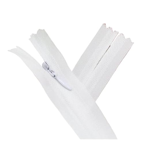 ZMCGNO 20 stücke 3# Unsichtbarer Reißverschluss Reißverschluss Lange Schwarz Weiß Nylon Ziper Reißverschlüsse Reißverschlüsse for Nähen Von Kleidung(White,40 cm_20PCS) von ZMCGNO