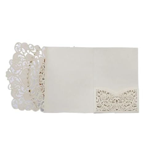 ZMCGNO 25/50 stücke Laser Cut Hochzeit Einladung Trifold Business Spitze Grußkarten Hochzeit Geburtstag Party Geschenk Liefert(Beijge,25pcs) von ZMCGNO