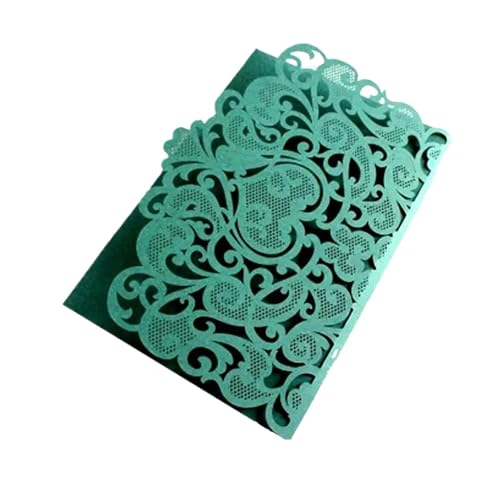 ZMCGNO 25/50 stücke Laser Cut Hochzeit Einladung Trifold Business Spitze Grußkarten Hochzeit Geburtstag Party Geschenk Liefert(Green,25pcs) von ZMCGNO
