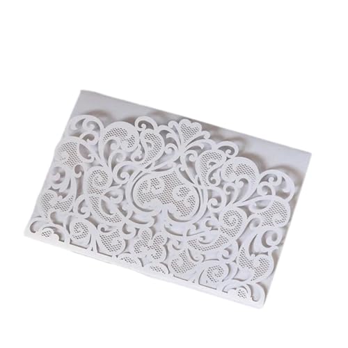 ZMCGNO 25/50 stücke Laser Cut Hochzeit Einladung Trifold Business Spitze Grußkarten Hochzeit Geburtstag Party Geschenk Liefert(White,25pcs) von ZMCGNO