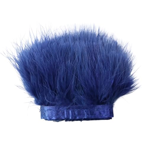ZMCGNO 2Meter Federn Fransenbesatz 8-10CM for Handarbeiten Und Kunsthandwerk Federkleid Zubehör Federn Fransen for Kleidung(Deep Blue1) von ZMCGNO