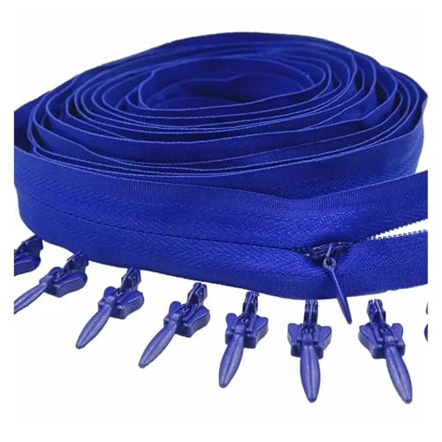 ZMCGNO 3# 3/5/10 Meter Reißverschluss 6/10/20 Auto Locking Sliders Unsichtbarer Nylon-Reißverschluss(Dark Blue,20.0M+20PCS_3#) von ZMCGNO