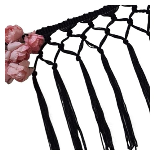 ZMCGNO 3 Yards/Set DIY Viskose-Spitzenquaste Fransen Ethnische Spitzenbesatz 20 cm lang Nähen Latein Kleid National Bühne Kleidungsstück Vorhang dekorativ(Black) von ZMCGNO