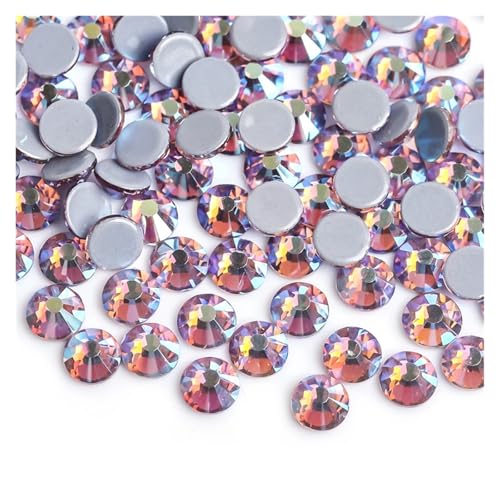ZMCGNO 30 Farben Crystal AB Mix Glas Hot Fix Strasssteine ​​für Kleidungsdekoration Kleidungsstück Flache Rückseite Aufbügel-Strasssteine(Light Amethyst AB,Ss16 1440pcs) von ZMCGNO