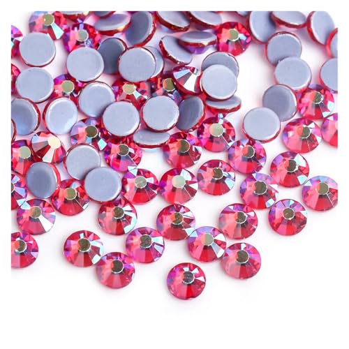 ZMCGNO 30 Farben Crystal AB Mix Glas Hot Fix Strasssteine ​​für Kleidungsdekoration Kleidungsstück Flache Rückseite Aufbügel-Strasssteine(Light Siam AB,Ss16 1440pcs) von ZMCGNO