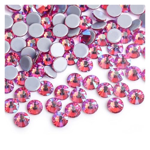 ZMCGNO 30 Farben Crystal AB Mix Glas Hot Fix Strasssteine ​​für Kleidungsdekoration Kleidungsstück Flache Rückseite Aufbügel-Strasssteine(Rose AB,Ss16 1440pcs) von ZMCGNO