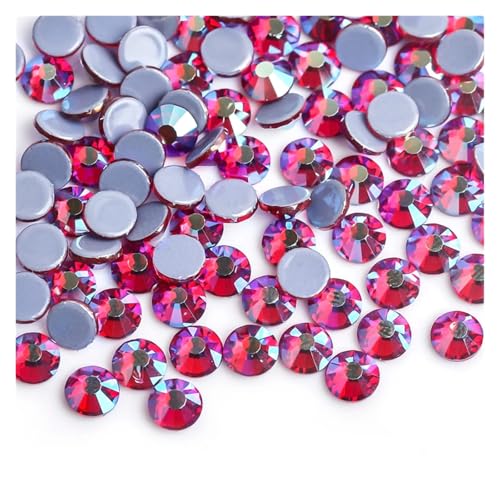 ZMCGNO 30 Farben Crystal AB Mix Glas Hot Fix Strasssteine ​​für Kleidungsdekoration Kleidungsstück Flache Rückseite Aufbügel-Strasssteine(Siam AB,Ss10 1440pcs) von ZMCGNO