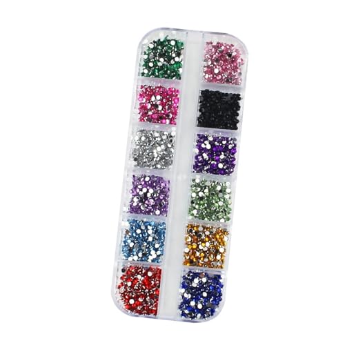 ZMCGNO 3000 Stück pro Schachtel, Nail Art, Flache Rückseite, Kristall-Strasssteine, 1,5 mm, 2,0 mm, schillernde Diamanten, Strass-Maniküre-Spitze, 3D-Dekoration(2.0mm Mix Color) von ZMCGNO