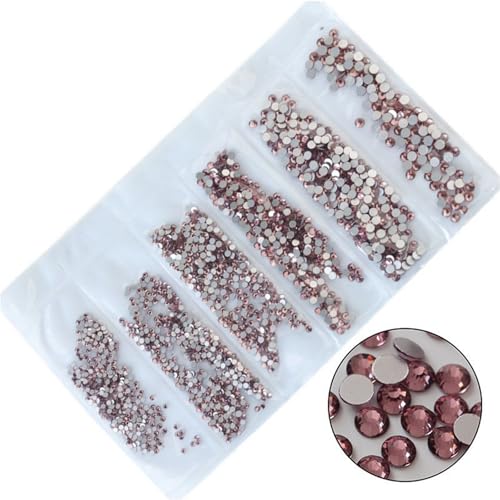 ZMCGNO 40 Farben SS3-SS10 Mix Größen Crystal AB Glas Nagel Strass Glitter Strass Nail Art Strass for Nail Art Dekorationen(Light Amethyst) von ZMCGNO