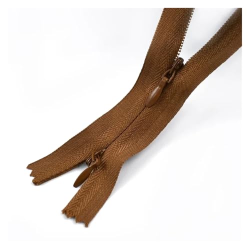 ZMCGNO 5/10 Stück 3# Unsichtbare Nylon-Reißverschlüsse 60/120cm Doppelschieber Versteckter Reißverschluss for Nähen von Kleidungstaschen Kissenreißverschlüssen(Coffee,120CM_10PCS) von ZMCGNO