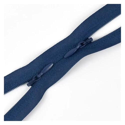 ZMCGNO 5/10 Stück 3# Unsichtbare Nylon-Reißverschlüsse 60/120cm Doppelschieber Versteckter Reißverschluss for Nähen von Kleidungstaschen Kissenreißverschlüssen(Dark Blue,120CM_10PCS) von ZMCGNO