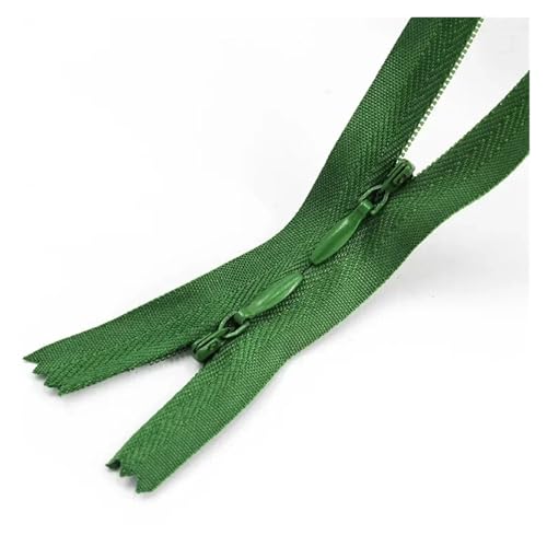 ZMCGNO 5/10 Stück 3# Unsichtbare Nylon-Reißverschlüsse 60/120cm Doppelschieber Versteckter Reißverschluss for Nähen von Kleidungstaschen Kissenreißverschlüssen(Green,60CM_5PCS) von ZMCGNO