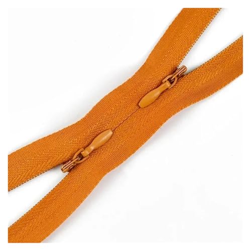 ZMCGNO 5/10 Stück 3# Unsichtbare Nylon-Reißverschlüsse 60/120cm Doppelschieber Versteckter Reißverschluss for Nähen von Kleidungstaschen Kissenreißverschlüssen(Orange,120CM_10PCS) von ZMCGNO