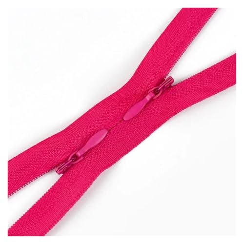 ZMCGNO 5/10 Stück 3# Unsichtbare Nylon-Reißverschlüsse 60/120cm Doppelschieber Versteckter Reißverschluss for Nähen von Kleidungstaschen Kissenreißverschlüssen(Rosered,120CM_10PCS) von ZMCGNO