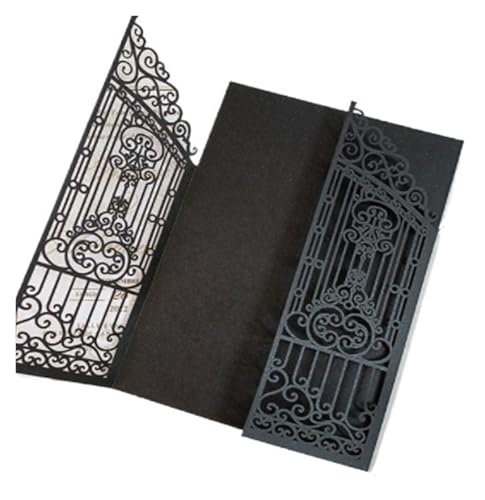 ZMCGNO 50 stück Smaragd Strass Laser Cut Hochzeit Einladung Karte Rose Ehe Lädt(Black,Card N Envelope) von ZMCGNO