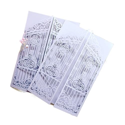 ZMCGNO 50 stück Smaragd Strass Laser Cut Hochzeit Einladung Karte Rose Ehe Lädt(Lavender,Card N Envelope) von ZMCGNO