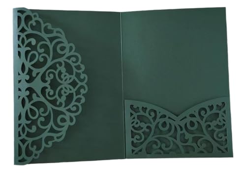 ZMCGNO 50 stücke Laser Cut Hochzeit Einladung Grußkarten Hochzeit Geburtstag Party Favor Supplies(Deep Green) von ZMCGNO