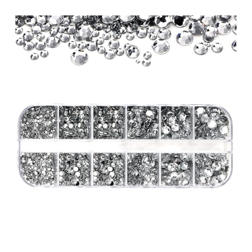 ZMCGNO 6/12 Raster SS6-SS20 Bunte Nail Art Strasssteine ​​Flatback Kristall 900-1000 Stück AB Rosa Blau Rot Diamant Edelsteine ​​Dekoration in verschiedenen Größen(PH194-1) von ZMCGNO