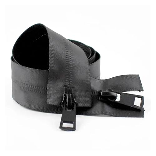 ZMCGNO 60-150CM 5# Doppelschieber Nylon Wasserdichter Reißverschluss Offener Unsichtbarer Reißverschluss for Outdoor-Taschenjacken DIY(Black,150CM_1PC) von ZMCGNO