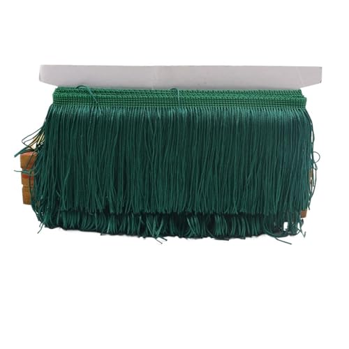 ZMCGNO 9/15/20/28 cm Quaste Fransenbesatz Polyester Lange Fransen Nähen for Kleidung Kleid Vorhang Band Quasten for Handwerk Zubehör(Blackish Green,9cm) von ZMCGNO