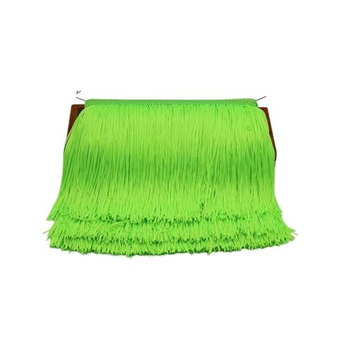 ZMCGNO 9/15/20/28 cm Quaste Fransenbesatz Polyester Lange Fransen Nähen for Kleidung Kleid Vorhang Band Quasten for Handwerk Zubehör(Deep Green,9cm) von ZMCGNO