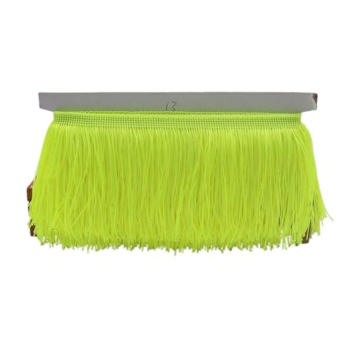 ZMCGNO 9/15/20/28 cm Quaste Fransenbesatz Polyester Lange Fransen Nähen for Kleidung Kleid Vorhang Band Quasten for Handwerk Zubehör(Fluorescent Yellow,9cm) von ZMCGNO