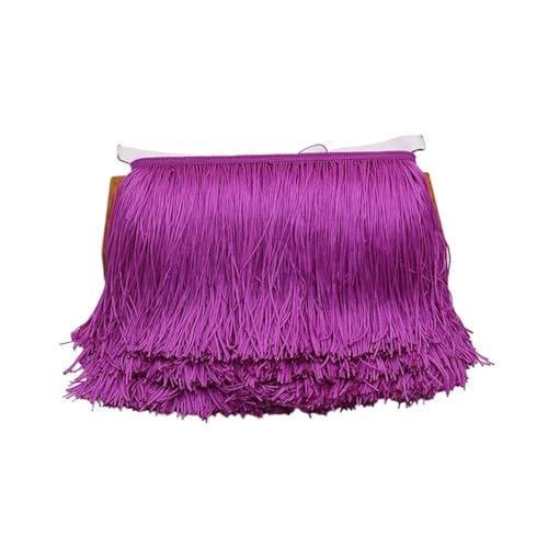 ZMCGNO 9/15/20/28 cm Quaste Fransenbesatz Polyester Lange Fransen Nähen for Kleidung Kleid Vorhang Band Quasten for Handwerk Zubehör(Fuchsia,15cm) von ZMCGNO