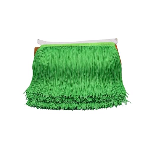 ZMCGNO 9/15/20/28 cm Quaste Fransenbesatz Polyester Lange Fransen Nähen for Kleidung Kleid Vorhang Band Quasten for Handwerk Zubehör(Light Green,9cm) von ZMCGNO