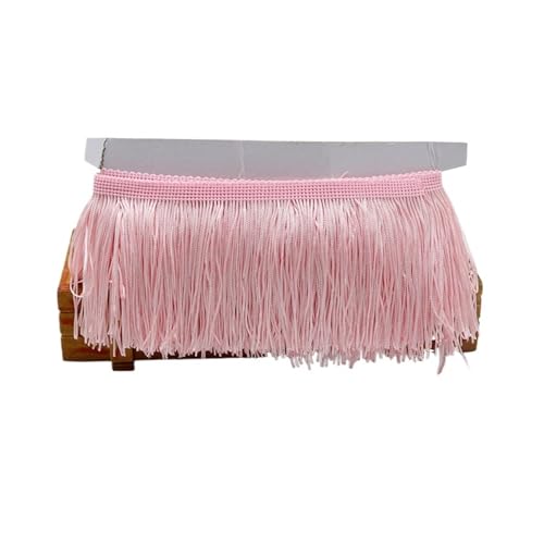ZMCGNO 9/15/20/28 cm Quaste Fransenbesatz Polyester Lange Fransen Nähen for Kleidung Kleid Vorhang Band Quasten for Handwerk Zubehör(Light Pink,20cm) von ZMCGNO