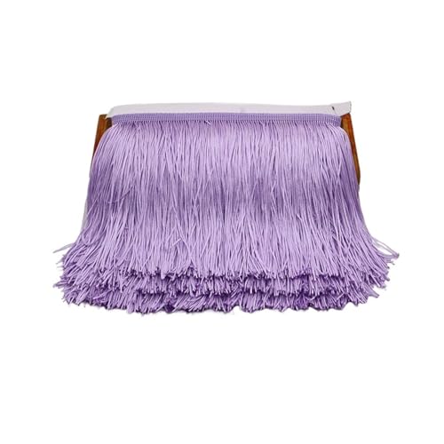 ZMCGNO 9/15/20/28 cm Quaste Fransenbesatz Polyester Lange Fransen Nähen for Kleidung Kleid Vorhang Band Quasten for Handwerk Zubehör(Lilac,20cm) von ZMCGNO
