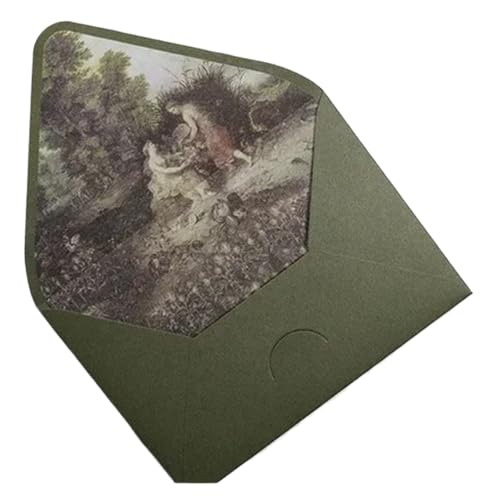 ZMCGNO Avocado Green Series Vintage Umschläge Hochzeitseinladungen Druck Futter Umschläge Einladung Briefpapier Papierumschläge(Style1) von ZMCGNO