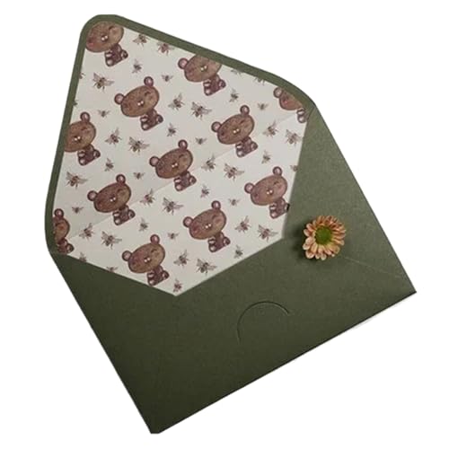 ZMCGNO Avocado Green Series Vintage Umschläge Hochzeitseinladungen Druck Futter Umschläge Einladung Briefpapier Papierumschläge(Style2) von ZMCGNO
