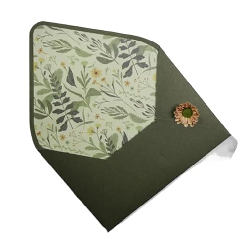 ZMCGNO Avocado Green Series Vintage Umschläge Hochzeitseinladungen Druck Futter Umschläge Einladung Briefpapier Papierumschläge(Style3) von ZMCGNO